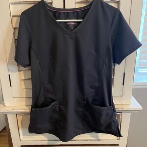 Healing Hands Purple Label Yoga Scrub Top Size Medium